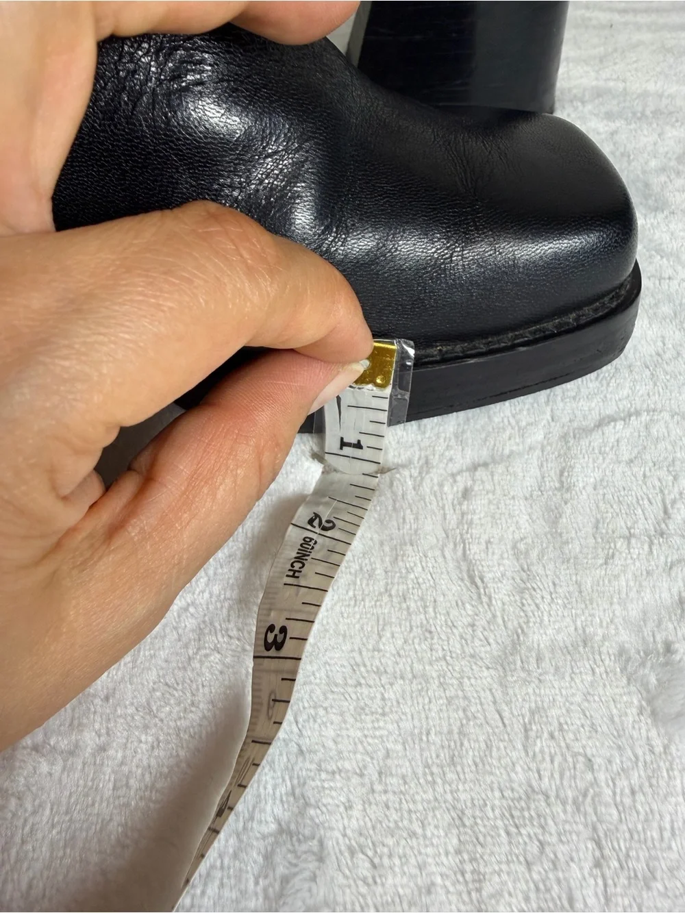 Steven Madden Black Leather Square-Toe Block Heel Ankle Boots Size 8